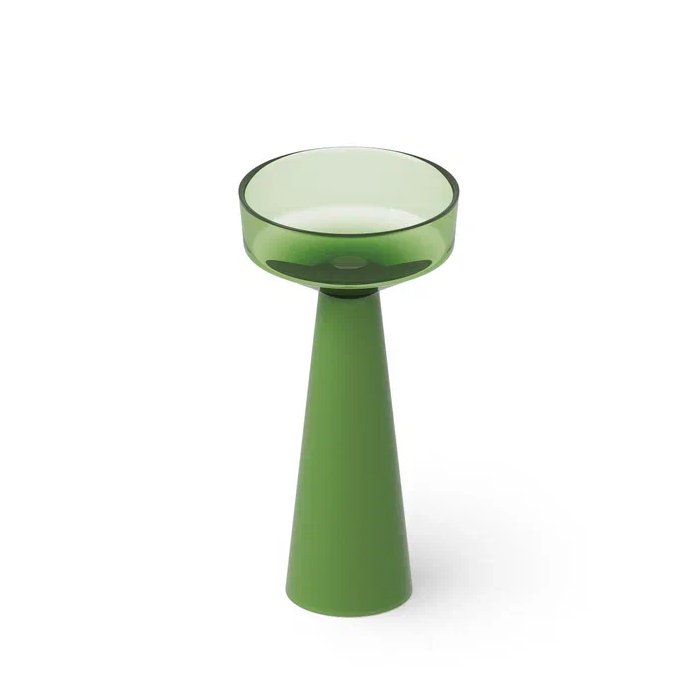 Dea Design Pedestal Basin Раковина 42.5х42.5х85см., напольная, без отв., Glasstech, прозрачная смола, цвет: Emerald R3