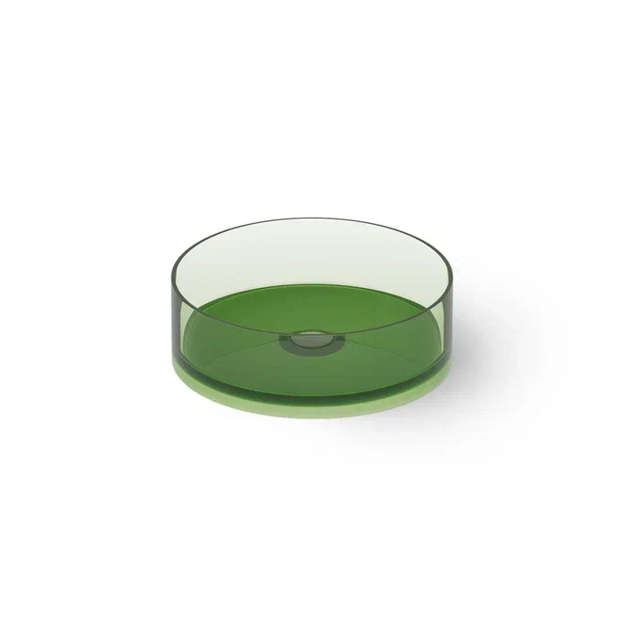Dea Design Washbasins Раковина 40х40х14см., накладная, без отв., Glasstech, прозрачная смола, цвет: Emerald R3
