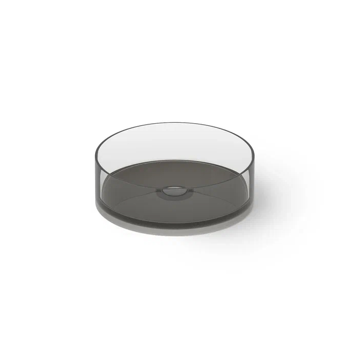 Dea Design Washbasins Раковина 42х42х13см., накладная, без отв., Glasstech, прозрачная смола, цвет: Smoky Black R4