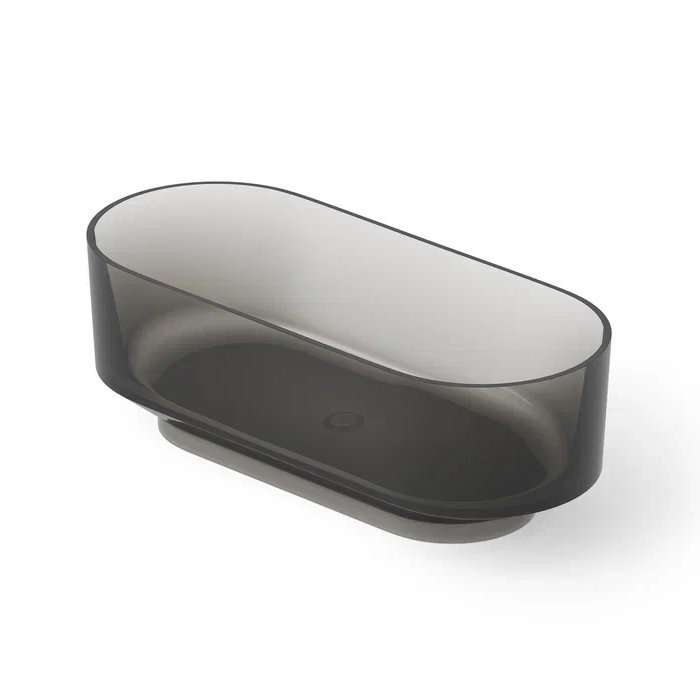 Dea Design Shadow Ванна 170х72х56см., отдельностоящая, Glasstech, прозрачная смола, цвет: Smoky Black R4