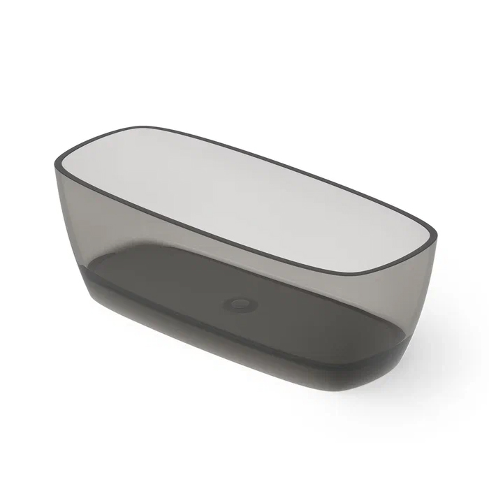 Dea Design Soul Ванна 170х72х56см., отдельностоящая, Glasstech, прозрачная смола, цвет: Smoky Black R4