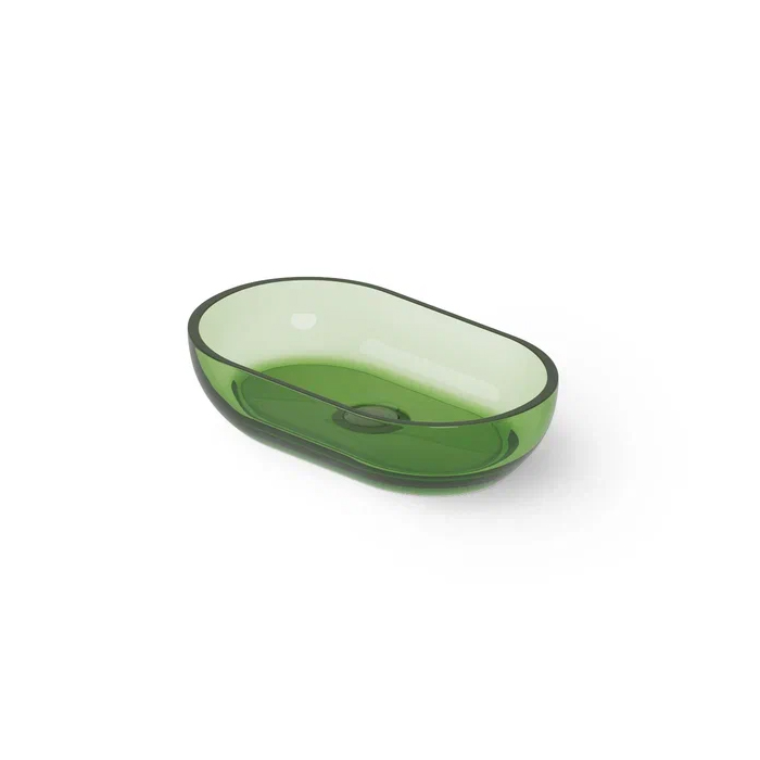 Dea Design Washbasins Раковина 55х32х13см., накладная, без отв., Glasstech, прозрачная смола, цвет: Emerald R3