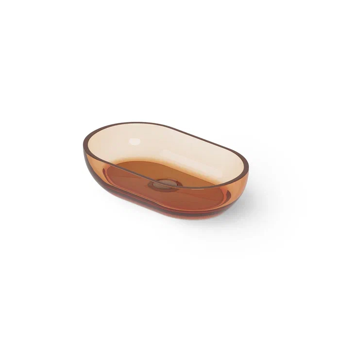 Dea Design Washbasins Раковина 55х32х13см., накладная, без отв., Glasstech, прозрачная смола, цвет: Sunset R1