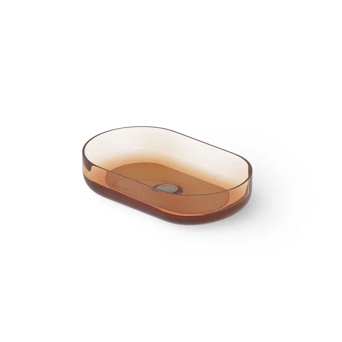 Dea Design Washbasins Раковина 55х34х12см., накладная, без отв., Glasstech, прозрачная смола, цвет: Sunset R1