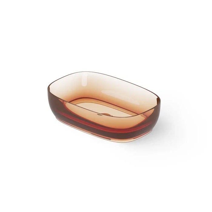 Dea Design Washbasins Раковина 55х36х14см., накладная, без отв., Glasstech, прозрачная смола, цвет: Sunset R1