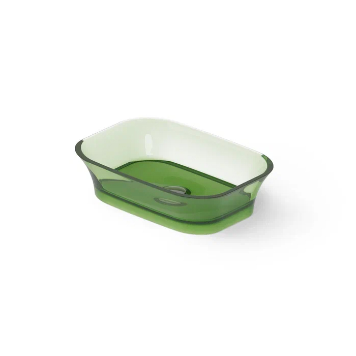 Dea Design Washbasins Раковина 55х38х14см., накладная, без отв., Glasstech, прозрачная смола, цвет: Emerald R3