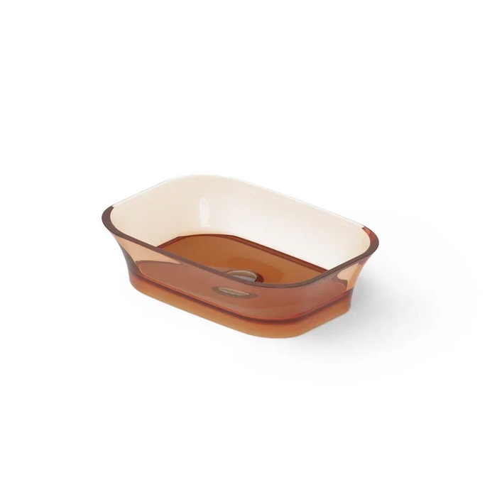Dea Design Washbasins Раковина 55х38х14см., накладная, без отв., Glasstech, прозрачная смола, цвет: Sunset R1