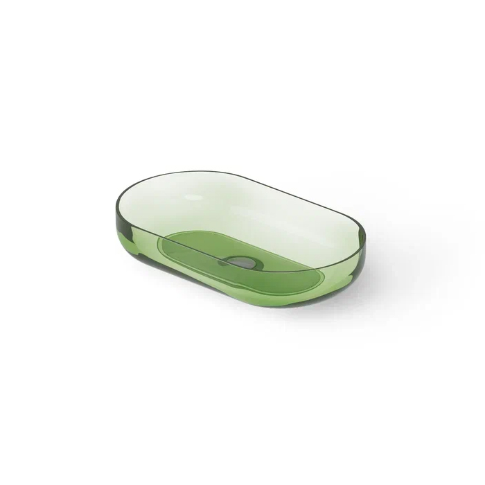 Dea Design Washbasins Раковина 58х34х12см., накладная, без отв., Glasstech, прозрачная смола, цвет: Emerald R3