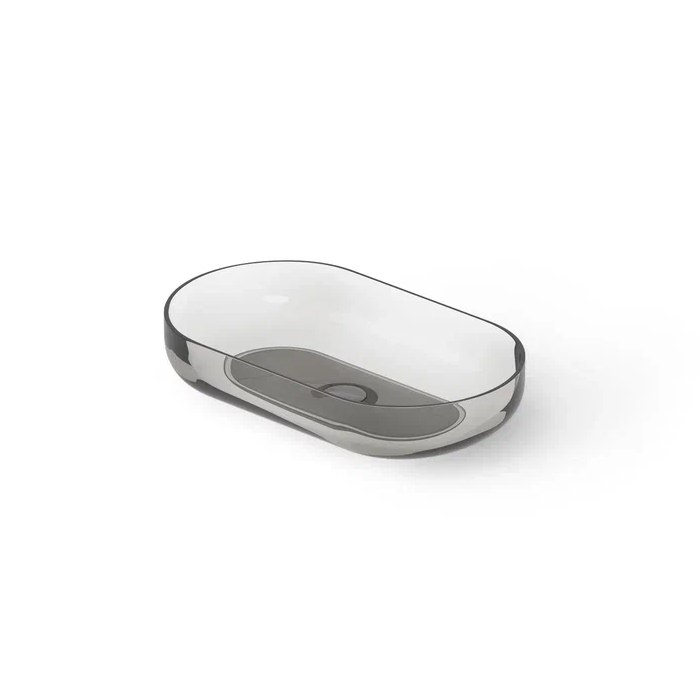 Dea Design Washbasins Раковина 58х34х12см., накладная, без отв., Glasstech, прозрачная смола, цвет: Smoky Black R4