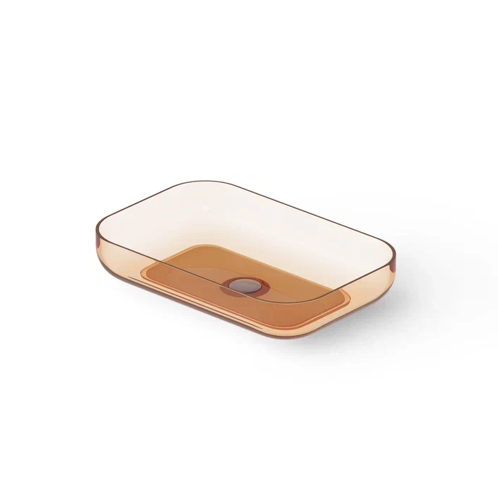 Dea Design Washbasins Раковина 58х38х12см., накладная, без отв., Glasstech, прозрачная смола, цвет: Sunset R1