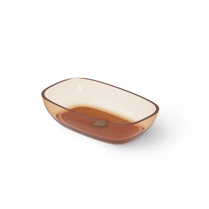 Dea Design Washbasins Раковина 60х36х14см., накладная, без отв., Glasstech, прозрачная смола, цвет: Sunset R1