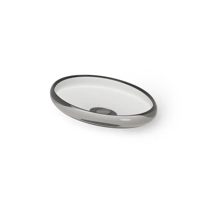 Dea Design Washbasins Раковина 60х40х11.2см., накладная, без отв., Glasstech, прозрачная смола, цвет: Smoky Black R4