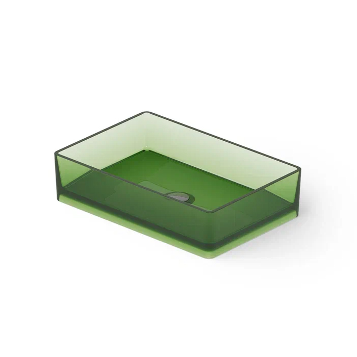 Dea Design Washbasins Раковина 60х40х14.5см., накладная, без отв., Glasstech, прозрачная смола, цвет: Emerald R3