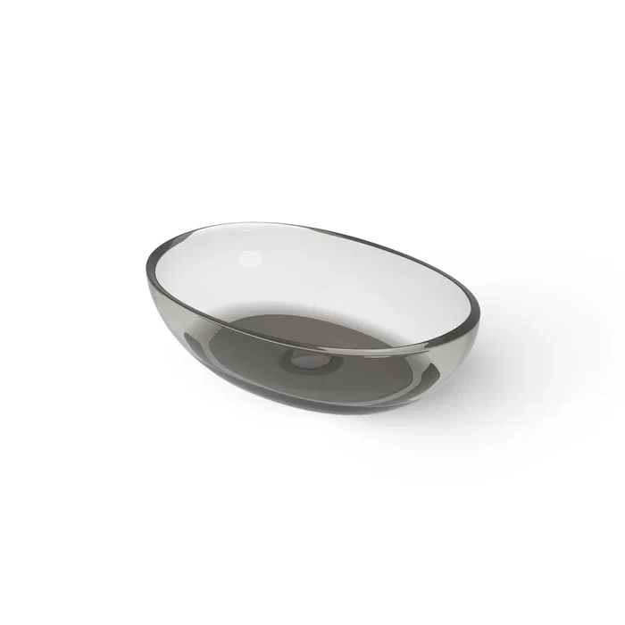 Dea Design Washbasins Раковина 60х40х15.5-14.5см., накладная, без отв., Glasstech, прозрачная смола, цвет: Smoky Black R4