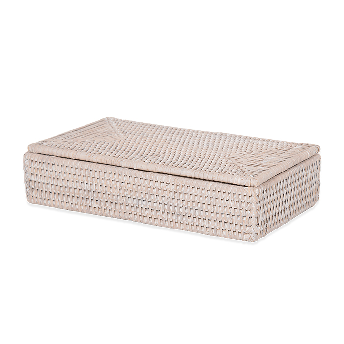 Decor Walther Basket BMD Контейнер 30x16х6см., с крышкой, настольный, цвет: ротанг светлый