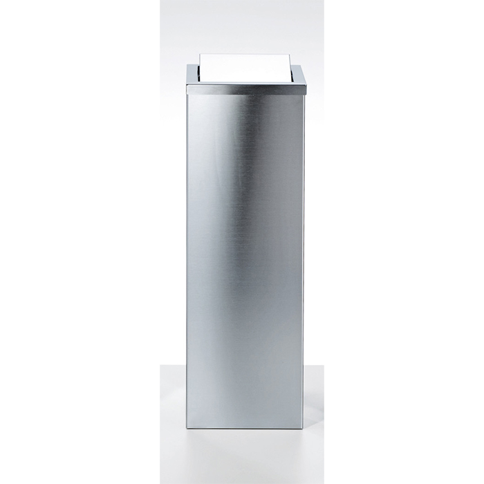 Decor Walther DW 1013 Корзина для бумаги 20x20x60см, с крышкой, напольная, цвет: сталь матовая