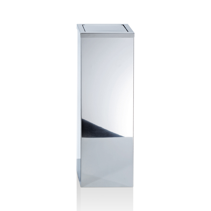 Decor Walther DW 1013 Корзина для бумаги 20x20x60см, с крышкой, напольная, цвет: сталь полированная