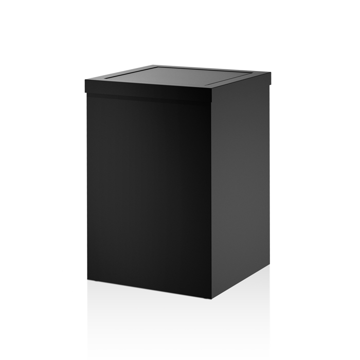 Decor Walther DW 113 Корзина для бумаги 20x20x30см, с крышкой, напольная, цвет: черный матовый
