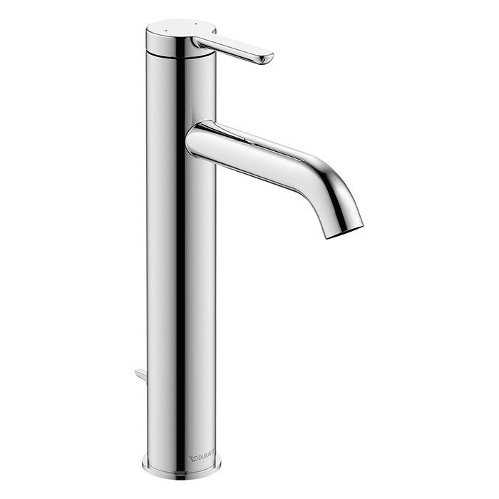 Duravit C.1 Смеситель для раковины, высокий, 1 отв., с донным клапаном, излив 136мм, цвет: хром
