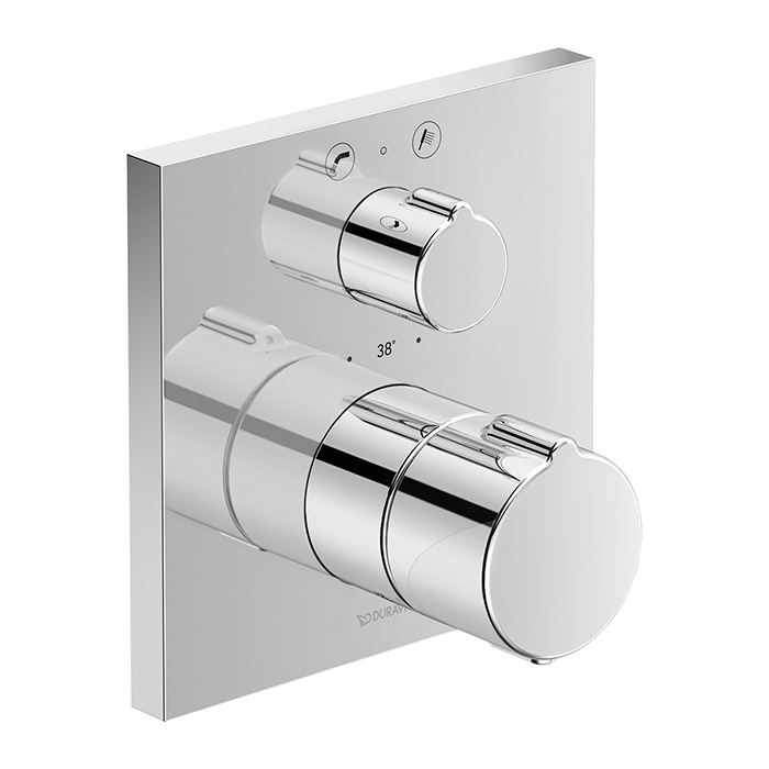 Duravit C.1 Смеситель термостатический для ванны, встраиваемый, с запорным переключателем, цвет: хром