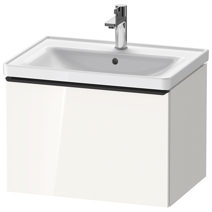 Duravit D-Neo Тумбочка подвесная 63х44x45.2см., раковина, 1 ящик, цвет: белый высокоглянцевый