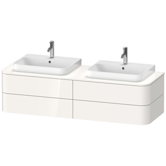 Duravit Happy D.2 Plus Тумба подвесная 160x55х40.8см, с 2 раковинами и 4 ящиками, цвет: белый глянцевый