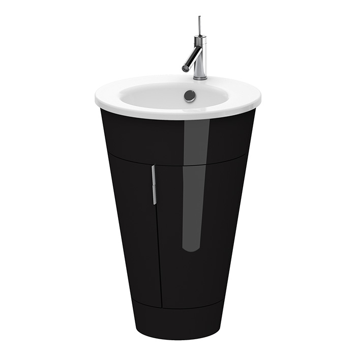 Duravit Starck 1 Тумба напольная 60x56xh82.5см, с раковиной, цвет: черный глянц