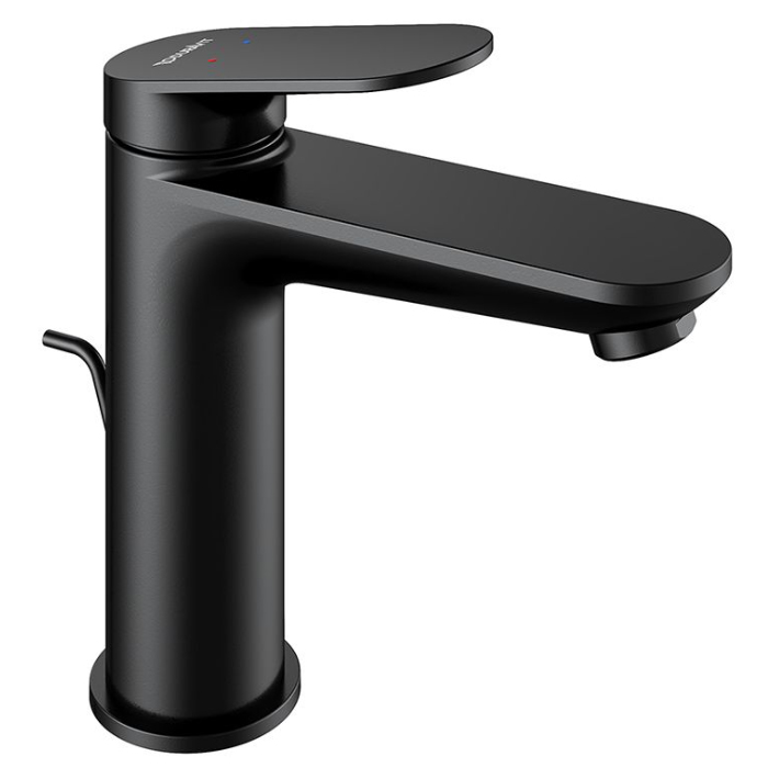 Duravit Wave Смеситель для раковины, 1 отв., с донным клапаном, цвет: черный матовый