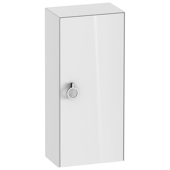 Duravit White Tulip Шкафчик подвесной 40x24х88см., 1 дверца, 2 стекл. полки с алюм., петли справа, цвет: белый высокоглянцевый