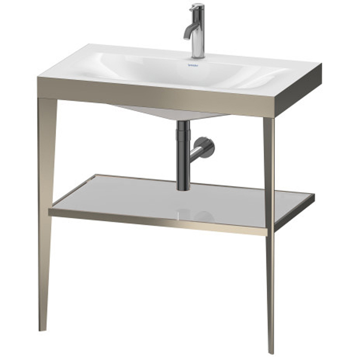 Duravit XViu Консоль напольная, 80x48x85см, с полкой, с раковиной без перелива, 1 отв., цвет: champagne matt/crome