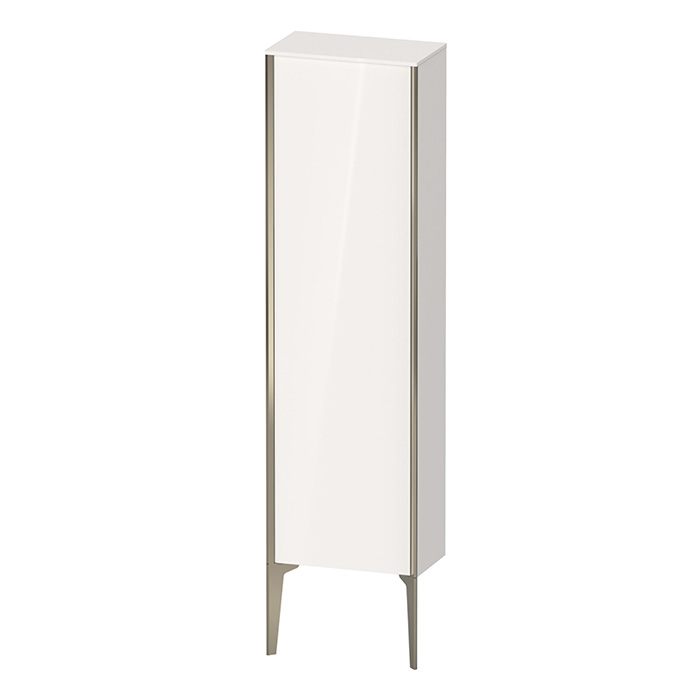 Duravit XViu Шкаф подвесной 40x24x133см, с 1 дверью, 3 стеклянными полками (петли слева), цвет: белый глянцевый/champagne matt
