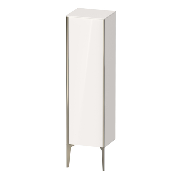 Duravit XViu Шкаф подвесной 40x36x133см, с 1 дверью, 3 стеклянными полками (петли слева), цвет: белый глянцевый/champagne matt