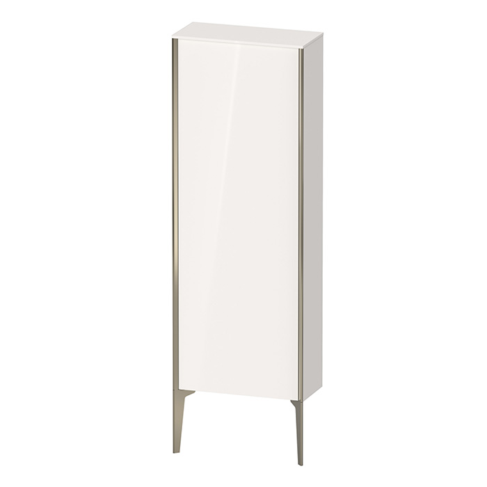 Duravit XViu Шкаф подвесной 50x24x133см, с 1 дверью, 3 стеклянными полками (петли слева), цвет: белый глянцевый/champagne matt