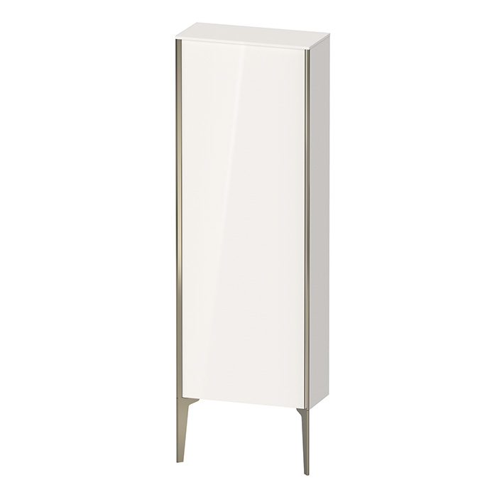 Duravit XViu Шкаф подвесной 50x24x133см, с 1 дверью, 3 стеклянными полками (петли справа), цвет: белый глянцевый/champagne matt