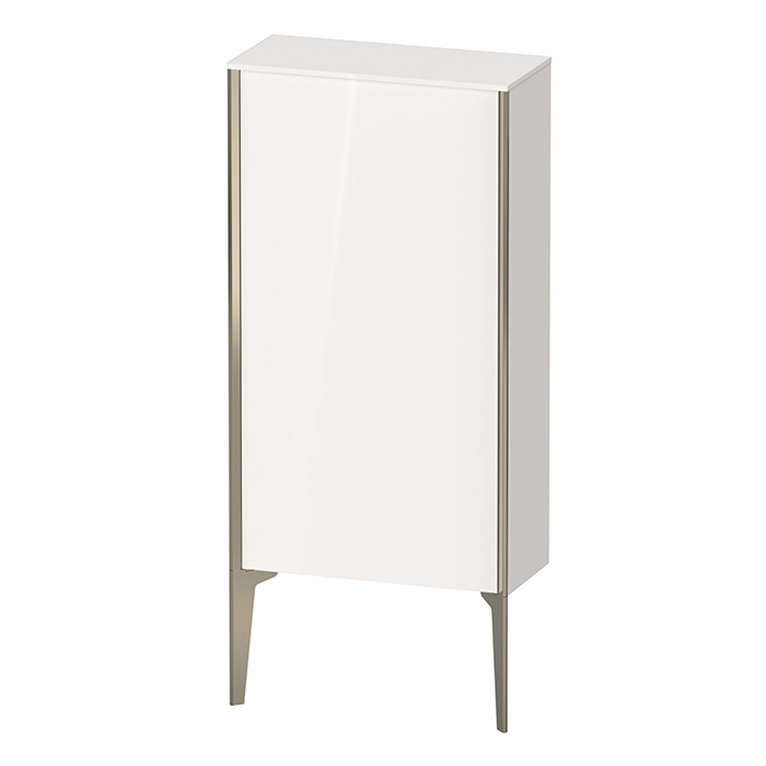Duravit XViu Шкаф подвесной 50x24x89см, с 1 дверью, 2 стеклянными полками (петли слева), цвет: белый глянцевый/champagne matt