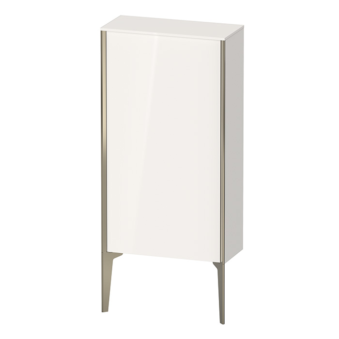 Duravit XViu Шкаф подвесной 50x24x89см, с 1 дверью, 2 стеклянными полками (петли справа), цвет: белый глянцевый/champagne matt