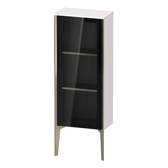 Duravit XViu Шкаф подвесной со стеклянной дверью 40x24x89см, 2 стеклянные полки (петли справа), цвет: белый глянцевый/champagne matt