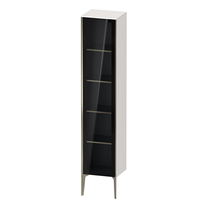Duravit XViu Шкаф подвесной со стеклянной дверью 40x36x177см, 4 стеклянные полки (петли слева), цвет: белый глянцевый/champagne matt