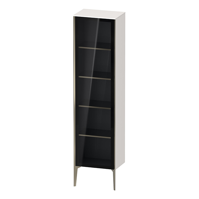 Duravit XViu Шкаф подвесной со стеклянной дверью 50x36x177см, 4 стеклянные полки (петли справа), цвет: белый глянцевый/champagne matt