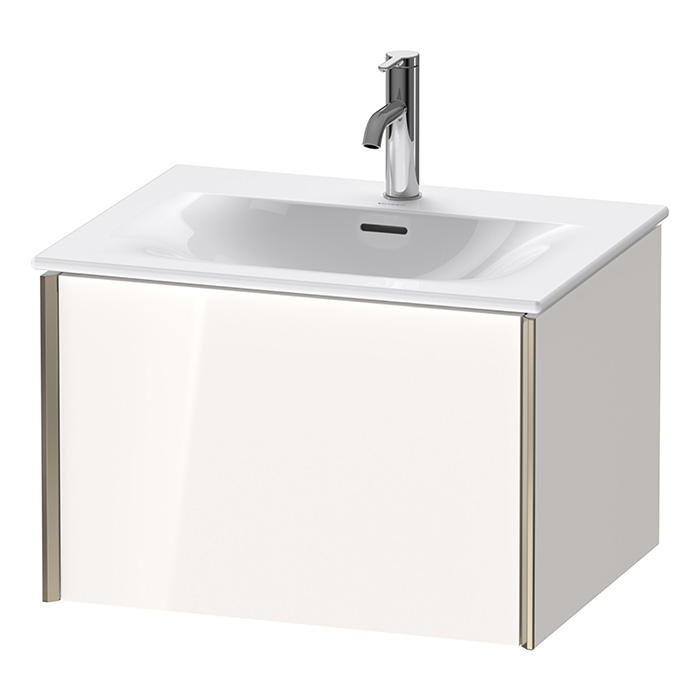 Duravit XViu Тумба подвесная 61x48x39.7см, с раковиной, 1 ящик, цвет: белый глянцевый/champagne matt