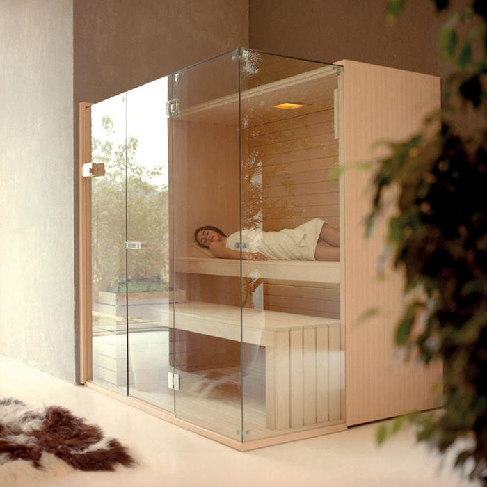 Effegibi Sky Corner Био-Сауна 230x200х211см, угловая DX, цвет: осина термообработанная
