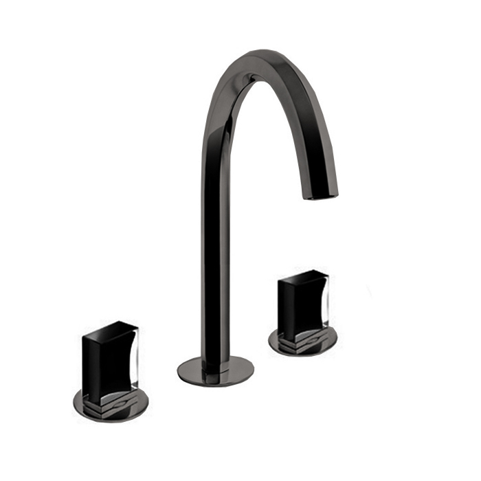 Fantini Venezia Смеситель для раковины, на 3 отв., излив: 17.5см., без ручек, цвет: Matt Gun Metal PVD