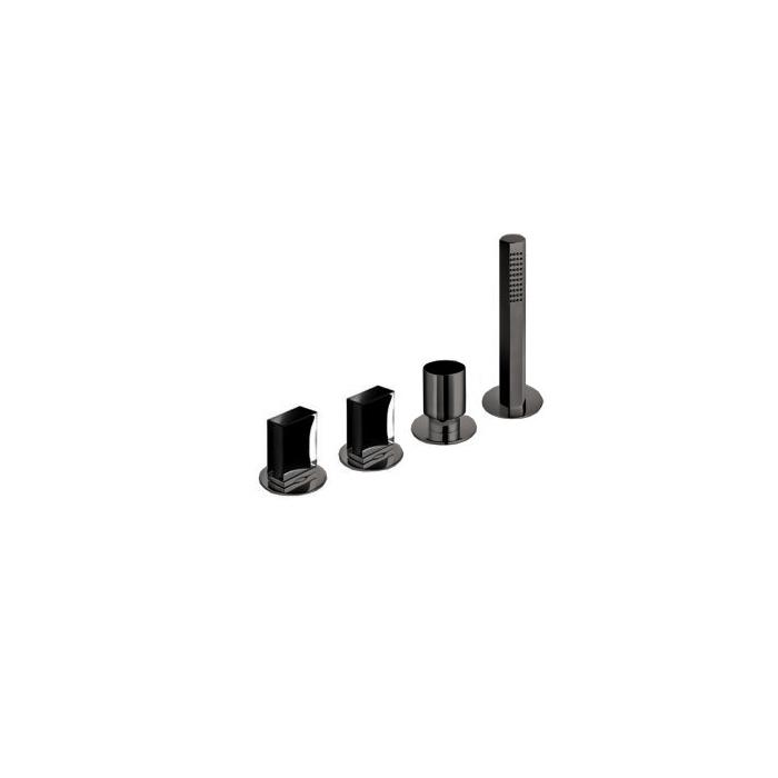 Fantini Venezia Смеситель для ванны, набортный, 4 отв., без излива, цвет: Matt Gun Metal PVD