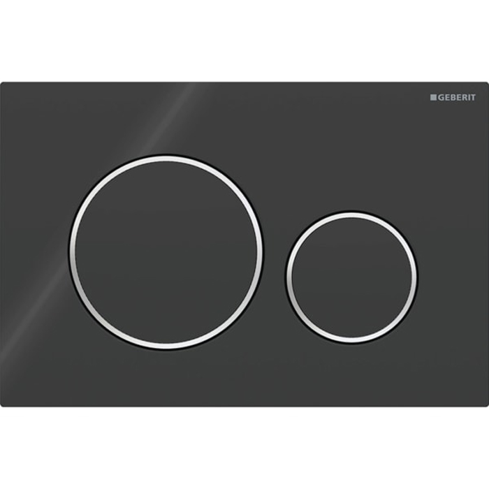 Geberit Sigma20 Клавиша для двойного смыва, круглая, цвет: черный/хром