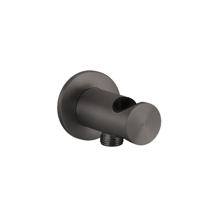 Gessi 316 Держатель для душевой лейки с выводом воды на 1/2", цвет: brushed black metal pvd