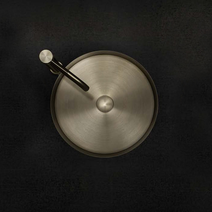 Gessi 316 Раковина 40 см, без отв., для установки на столешницу, без перелива, нержавеющая сталь, цвет: Warm bronze brushed PVD