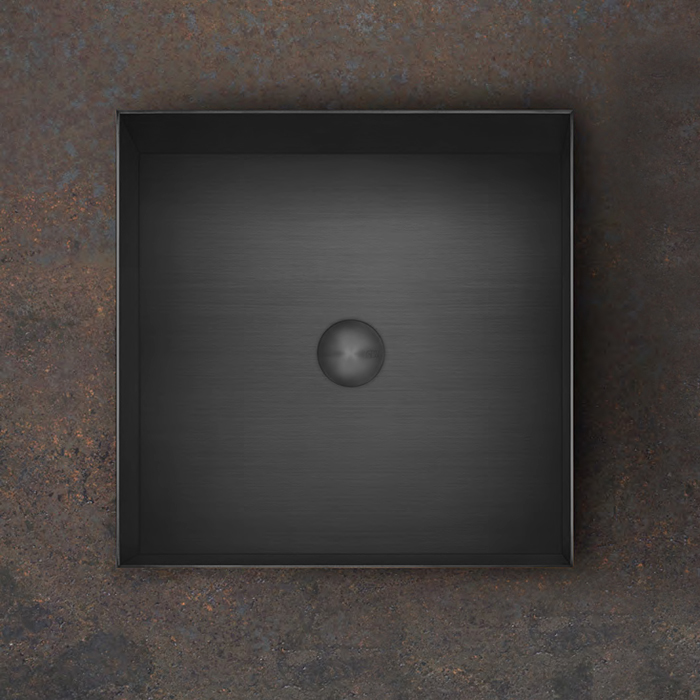 Gessi 316 Раковина 40x40 см, без отв., для установки на столешницу, без перелива, нержавеющая сталь, цвет: Black Metal Brushed PVD