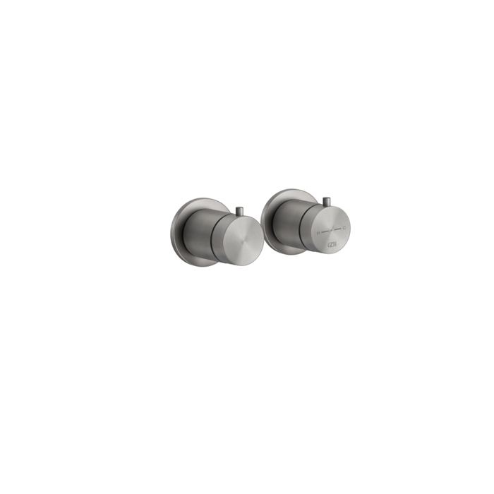 Gessi 316 Смеситель для душа, встраиваемый, термостатический, на 3 потребителя, цвет: Steel Brushed