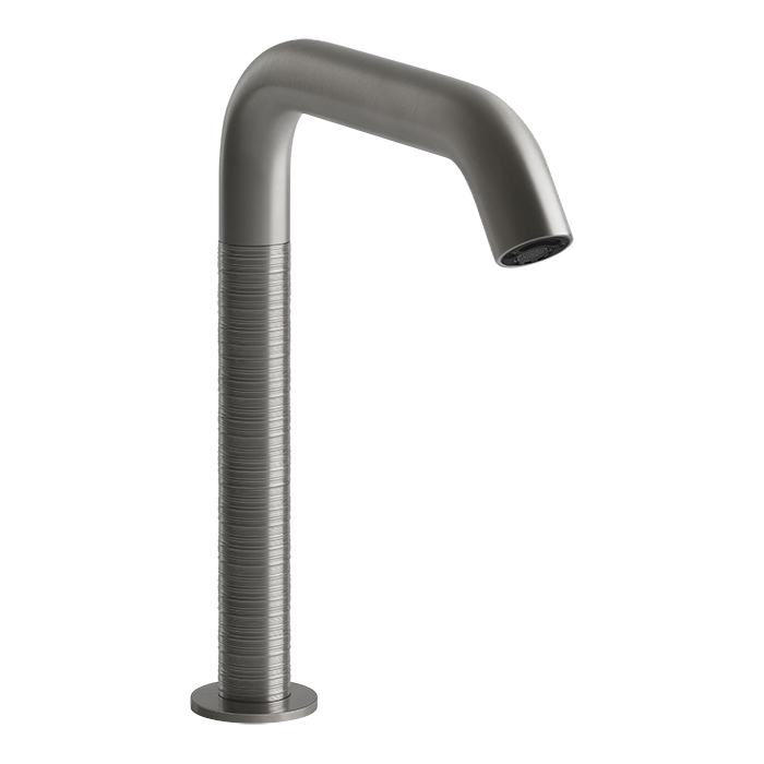 Gessi 316 Смеситель для раковины, 1 отв., электронный, с кран-фильтром для регулировки температуры и напора воды, цвет: Steel Brushed