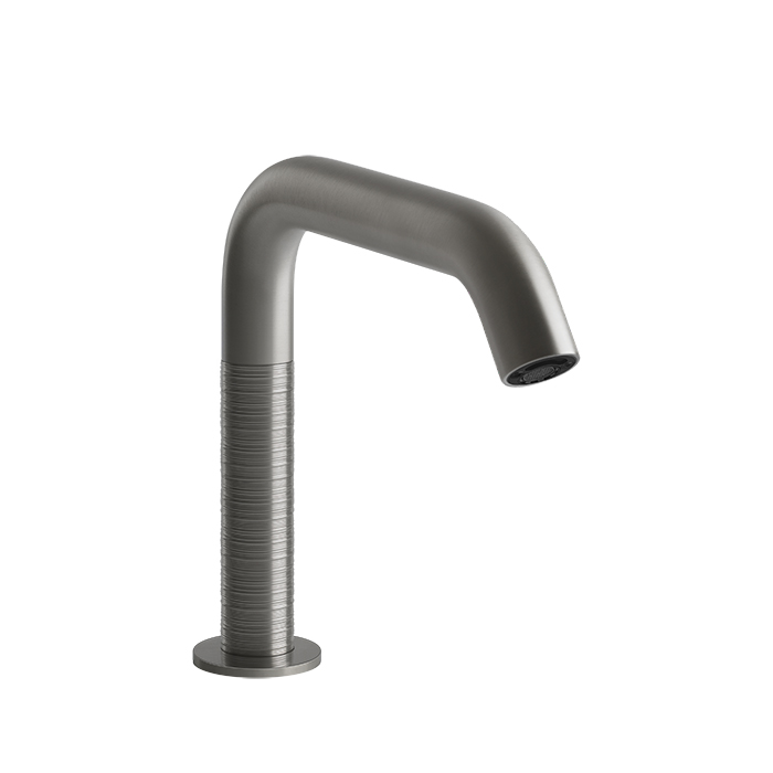 Gessi 316 Смеситель для раковины, 1 отв., электронный, с кран-фильтром для регулировки температуры и напора воды, цвет: Steel Brushed
